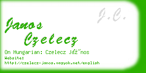 janos czelecz business card